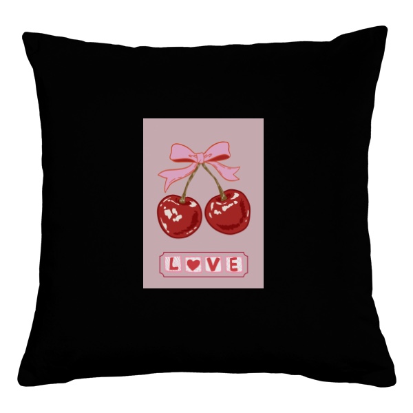 Polštář bavlněný  s potiskem Cherry Love měkouš