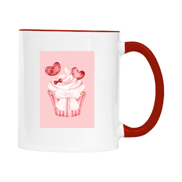 Hrnek malý barevný s potiskem Cute cupcake lok