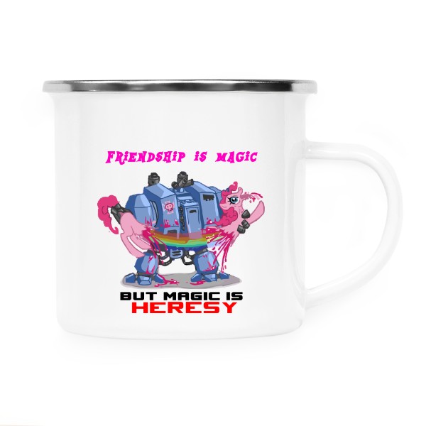 Plecháček - nerezový lem s potiskem friendship is magic but magic is heresy