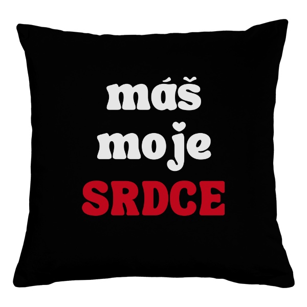 Polštář bavlněný s potiskem Máš moje srdce