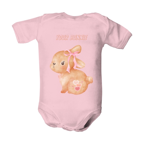 Dětské body  s potiskem Sweet Mood pink bunnie